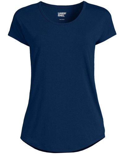 Lands' End Petite Lightweight Jersey T-shirt - Blue