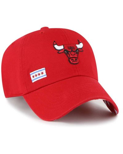 '47 Chicago Bulls Confetti Undervisor Clean Up Adjustable Hat - Red