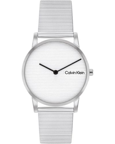 Calvin Klein Ck Feel Stainless Steel Mesh Watch 30mm - Gray