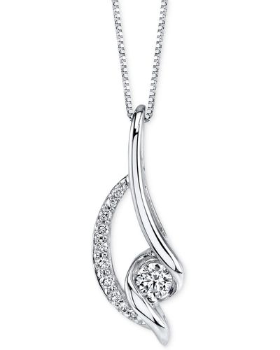 Sirena Diamond Twist Pendant Necklace (3/8 Ct. T.w. - Metallic