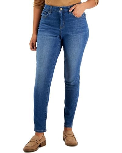 Style & Co. Curvy-fit Mid-rise Skinny Jeans - Blue