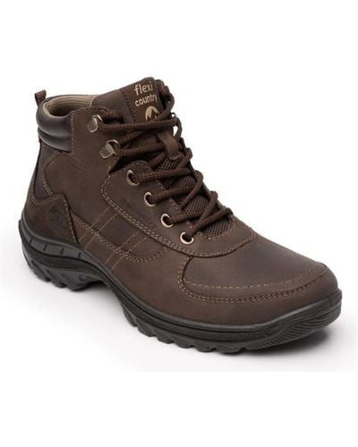 flexi Men ́s Outdoor Brown Leather Boots By