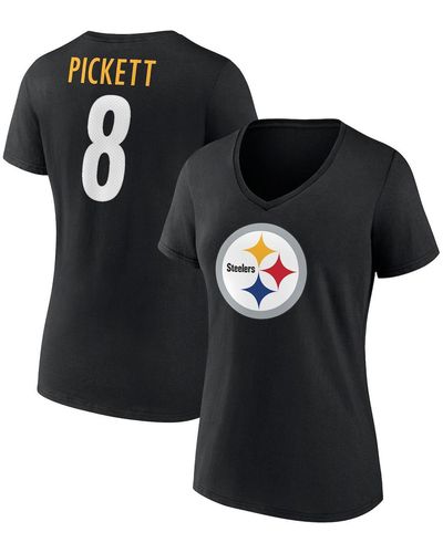 Fanatics Kenny Pickett Pittsburgh Steelers Player Icon Name And Number V-neck T-shirt - Black