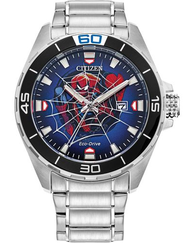 Citizen Eco-drive Marvel Spider-man Stainless Steel Bracelet Watch 44mm - Gray
