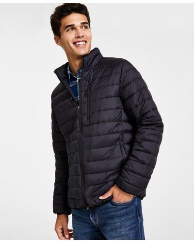 Club Room Quilted Packable Puffer Jacket - Blue