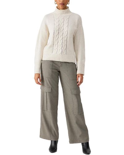 Sanctuary Turtleneck Cable-knit Sweater - Gray