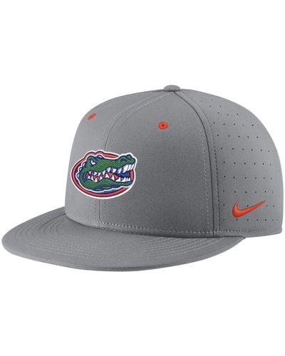 Nike Florida Gators Usa Side Patch True Aerobill Performance Fitted Hat - Gray
