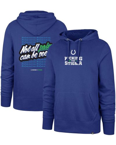 '47 Indianapolis Colts Not All Pain Can Be Seen Kicking The Stigma Pullover Hoodie - Blue