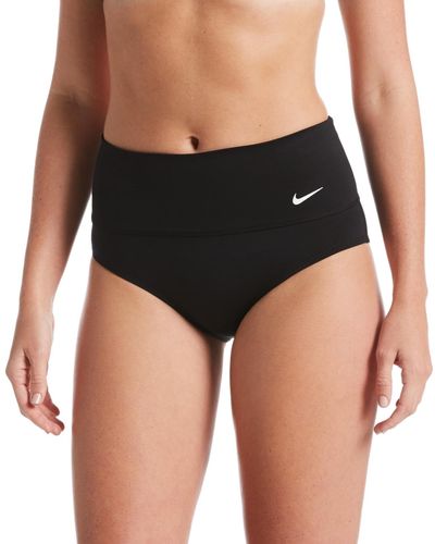 Nike Essential High-waist Banded Bikini Bottoms - Black