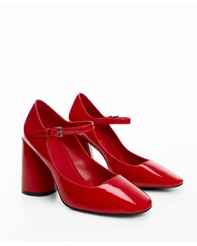 Mango Cylindrical Heel Pumps - Red