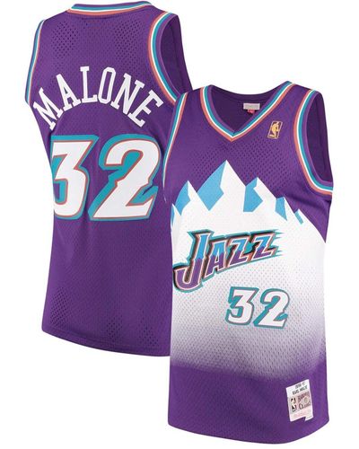 Mitchell & Ness Karl Malone Utah Jazz 1996-97 Hardwood Classics Swingman Jersey - Purple