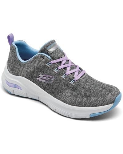 Skechers Arch Fit - Comfy Wave Arch Support Walking Sneakers From Finish Line - Gray
