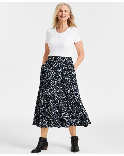 Style & Co. Pull-on Midi Skirt - Blue