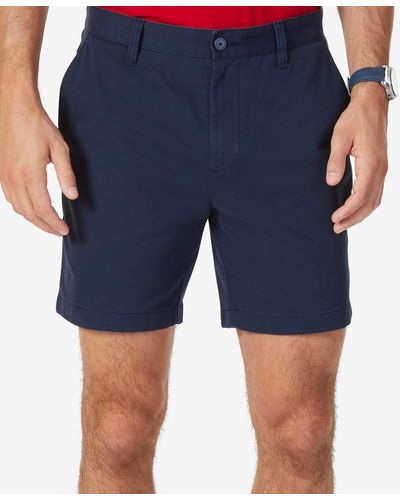 Nautica Classic-fit Stretch Flat-front 6" Chino Deck Shorts - Blue