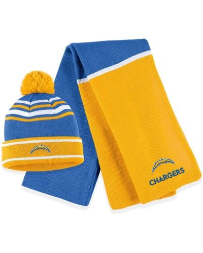 WEAR by Erin Andrews Los Angeles Chargers Colorblock Cuffed Knit Hat - Yellow