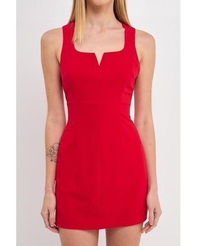 Endless Rose Structu Mini Dress - Red