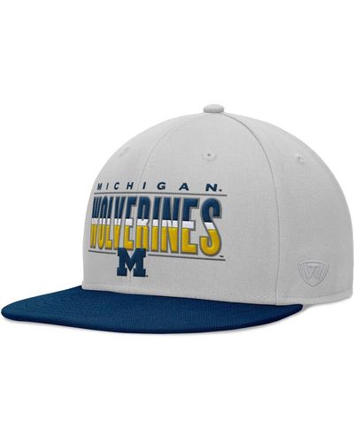 Top Of The World Michigan Wolverines Hudson Snapback Hat - Gray