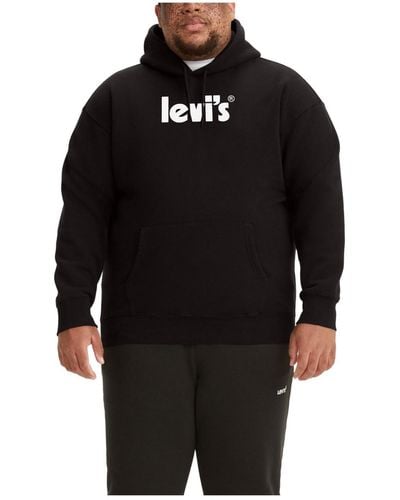 Levi's Big And Tall Relaxed Graphic Pullover Hoodie - Black