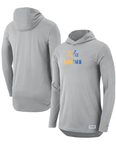 Nike Ucla Bruins Campus Performance Hoodie Long Sleeve T-shirt - Gray