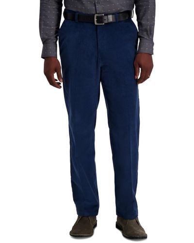 Haggar Classic-fit Stretch Corduroy Pants - Blue