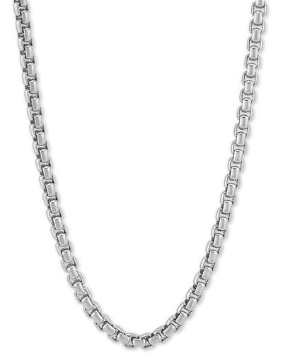 Macy's Rounded Box Link 22" Chain Necklace (4mm - Metallic