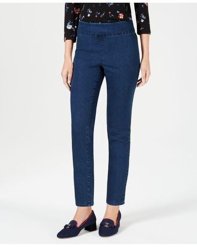 Charter Club Cambridge Pull-on Skinny Ankle Jeans, Created For Macy's - Blue