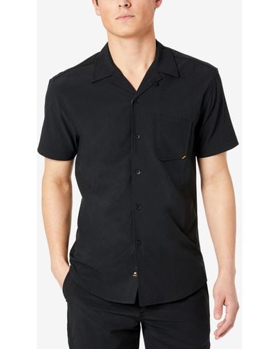 Kenneth Cole Performance Short-sleeve Resort Camp Shirt - Black