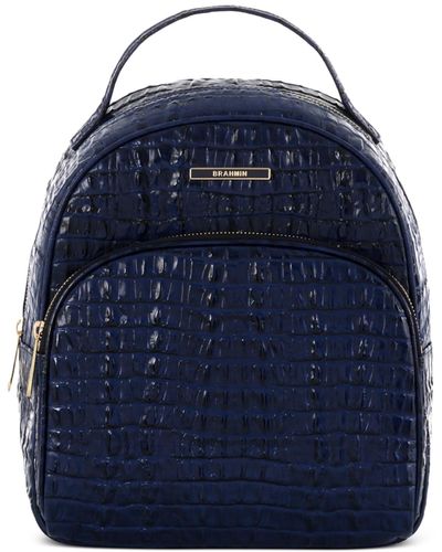 Brahmin Chelcy Leontyne Small Embossed Leather Backpack - Blue