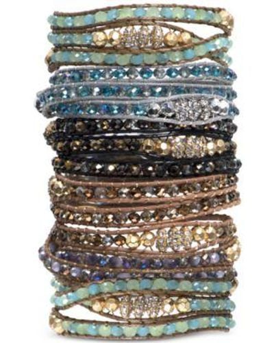 Lonna & Lilly Lonna Lilly Crystal Or Glass Bead Wrap Bracelets - Green