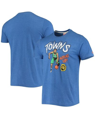 Homage Karl-anthony Towns Minnesota Timberwolves Comic Book Player Tri-blend T-shirt - Blue