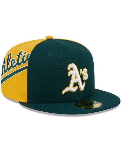 KTZ Green/gold Oakland Athletics Gameday Sideswipe 59fifty Fitted Hat