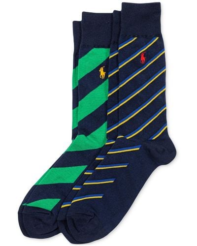 Polo Ralph Lauren 2-pk. Striped Slack Socks - Green