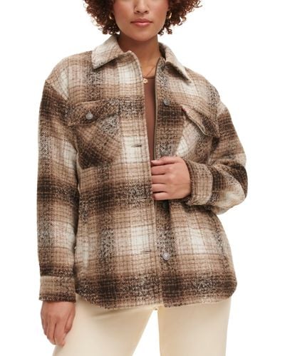 Levi's Plaid Buttoned Zip-front Shacket - Brown