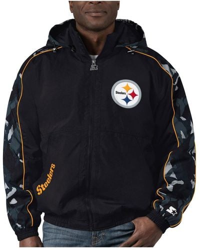 Starter Pittsburgh Steelers Thursday Night Gridiron Full-zip Hoodie Jacket - Black