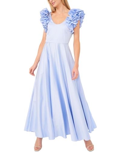 Cece Ruffled Cap Sleeve Maxi Dress - Blue