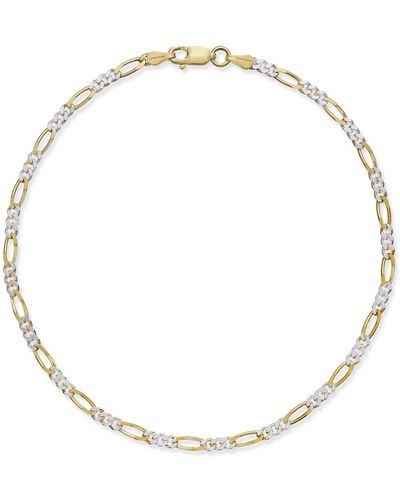 Giani Bernini Thin Figaro Chain Ankle Bracelet In 18k Gold-plated Sterling Silver, Created For Macy's - Metallic