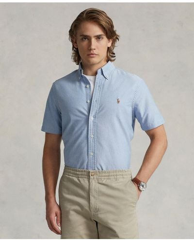 Polo Ralph Lauren Short-sleeve Oxford Shirt - Blue