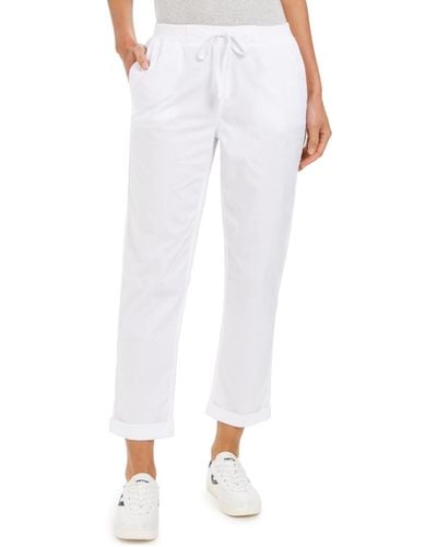 Style & Co. Pull On Cuffed Pants - White