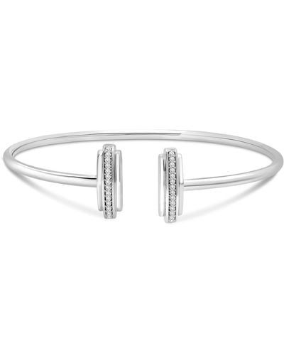 Macy's Diamond Bar Flex Bangle Bracelet (1/6 Ct. T.w. - Metallic