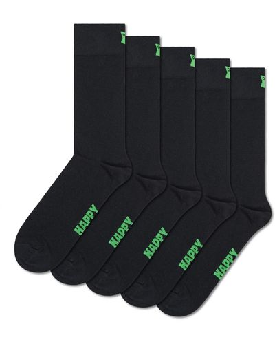 Happy Socks 5-pack Solid Socks - Black