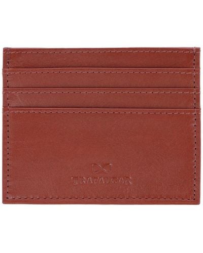 Trafalgar Sergio Genuine Leather Card Case - Red