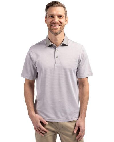 Cutter & Buck Cutter Buck Virtue Eco Pique Micro Stripe Recycled Polo - White