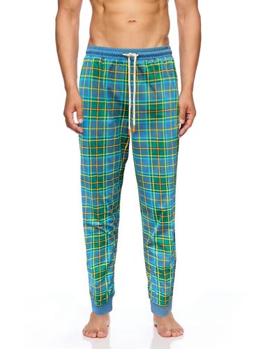 Joe Boxer Super Soft Drawstring Plaid sweatpants - Green