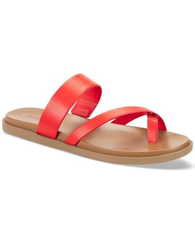 Style & Co. Cordeliaa Slip-on Strappy Flat Sandals - Pink