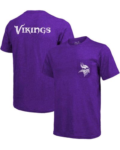 Majestic Minnesota Vikings Tri-blend Pocket T-shirt - Purple