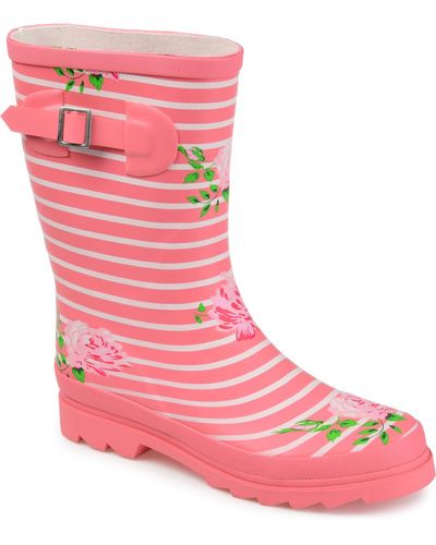Journee Collection Seattle Rain Boots - Pink