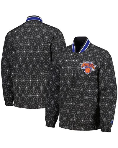 Starter New York Knicks In-field Play Fashion Satin Full-zip Varsity Jacket - Black