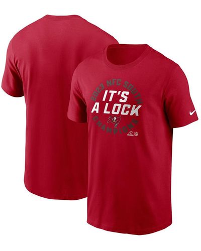 Nike Tampa Bay Buccaneers 2023 Nfc South Division Champions Locker Room Trophy Collection T-shirt - Red