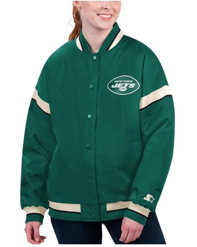 Starter New York Jets Tournament Full-snap Varsity Jacket - Green