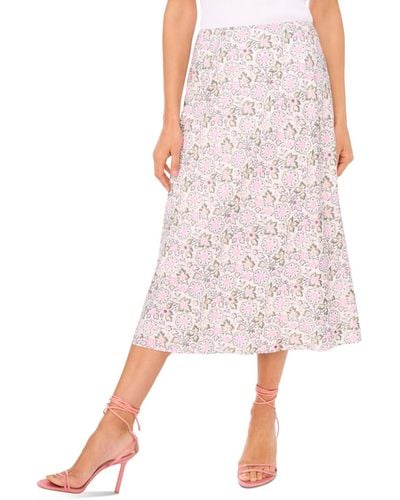 Cece Floral Midi Slip Skirt - Gray